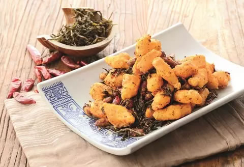 普洱茶炒包漿豆腐
