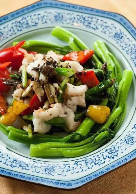【家常菜】菜心黑松露炒蝦球