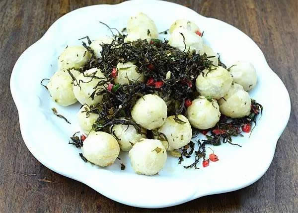 【創(chuàng)新菜】茶葉炒湯圓