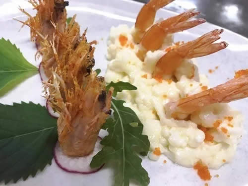 【粵菜】蔥油九節蝦雙味