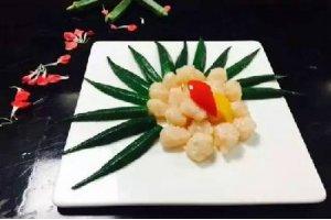 秋葵炒蝦滑