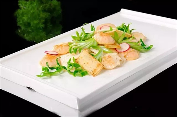 【家常菜】煎貝芥梗白玉菇