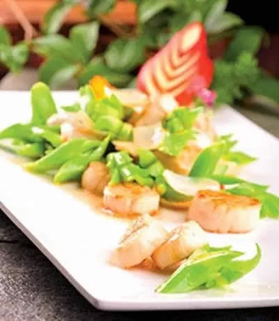 【酒樓菜】 干煎香蒜芥菜帶子