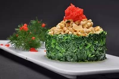 【涼菜】魚籽果仁菠菜