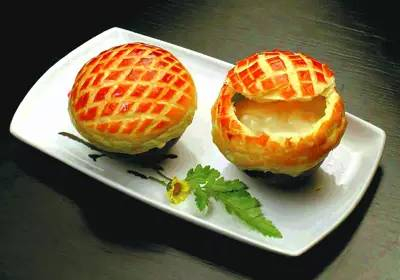 【創新菜】酥皮雪蛤雙皮奶