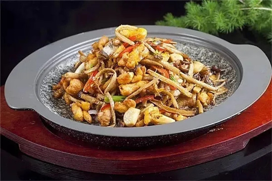【酒樓菜】石盤茶菇雞