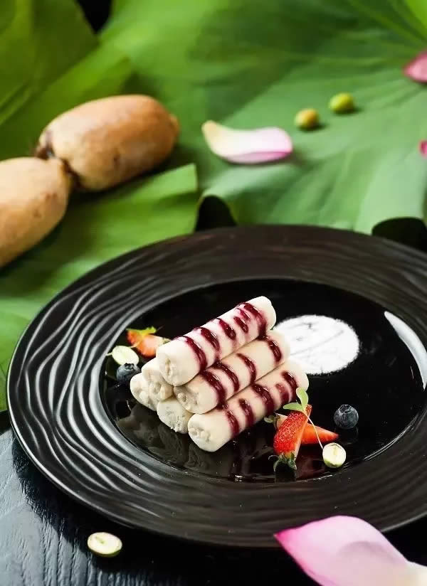 【創意涼菜】藍莓蓮藕土豆泥