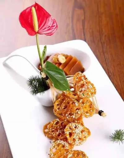 【創新菜】桂花藕片配脆菜頭