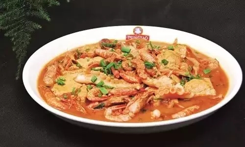 【膠東菜】老豆腐熬瀝蝦八帶海腸