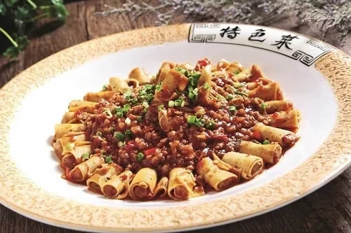 【酒樓菜】豆皮卷金針菇