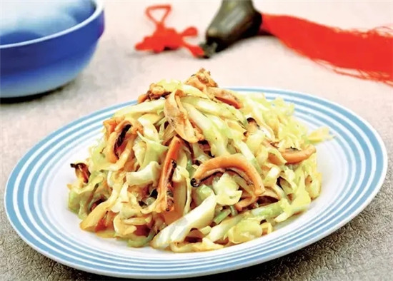 【熱賣菜】包心菜炒墨魚干