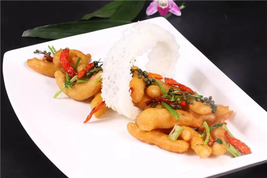 【創(chuàng)新菜】椒麻脆皮魚鰾