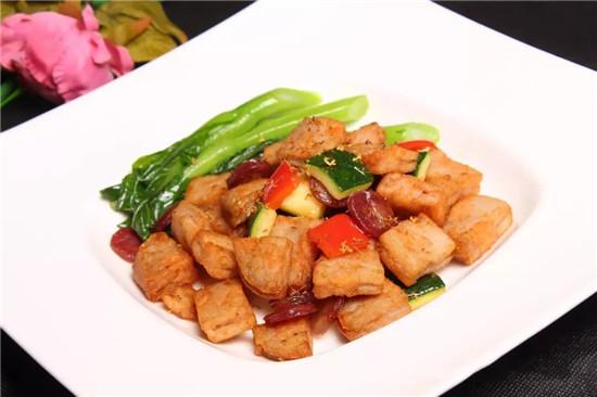 【粵菜】桂花臘腸炒酥藕