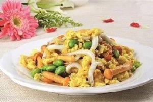 滑蛋菌菇炒銀魚