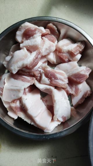 東北酸菜豬肉燉粉條的做法步驟：3
