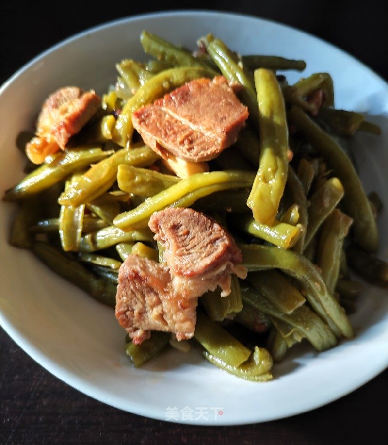 腱子肉燜四季豆的做法