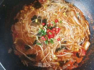 海帶芽泡菜粉絲湯的做法步驟：10