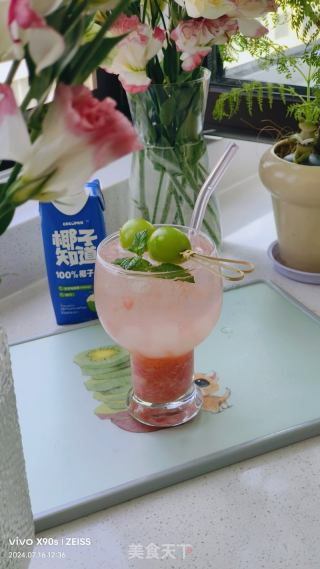 蜜桃椰椰氣泡水的做法步驟：13