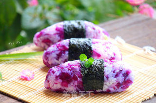 紫甘藍飯團的做法步驟：9