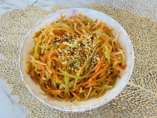 火麻仁素炒三絲的做法步驟：8