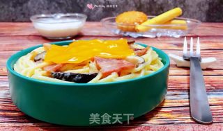 奶油培根香菇意面的做法步驟：11
