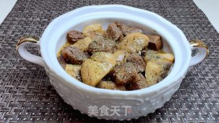 黃油口蘑牛肉粒的做法步驟：15