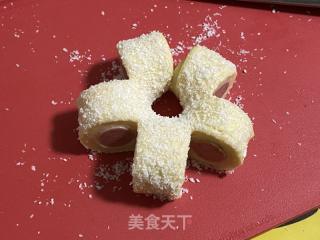 可可愛愛の小花香腸面包，造型簡單還好看！的做法步驟：9
