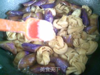 茄子燒百葉結的做法步驟：10