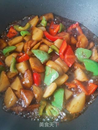 少油版地三鮮的做法步驟：8