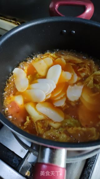 芝士泡菜煮年糕的做法步驟：10