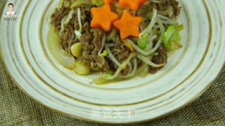 韓式牛肉卷炒豆芽的做法步驟：14