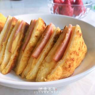 火腿西多士的做法步驟：11
