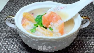 鮮蝦白貝粥的做法步驟：18