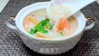 鮮蝦白貝粥的做法步驟：19