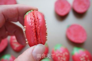 法式草莓馬卡龍的做法步驟：16