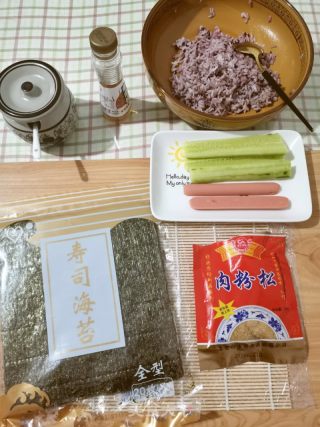 紫米壽司的做法步驟：1