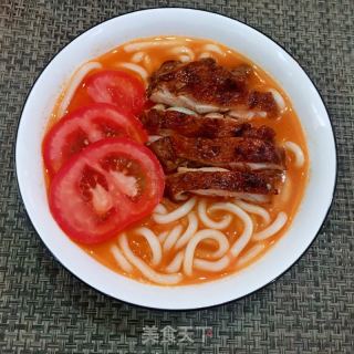 黑椒雞腿肉番茄烏冬面的做法步驟：10