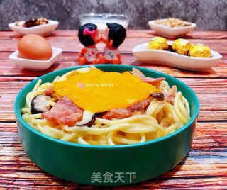 奶油培根香菇意面的做法步驟：13