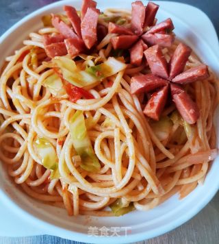 香腸意面的做法步驟：12
