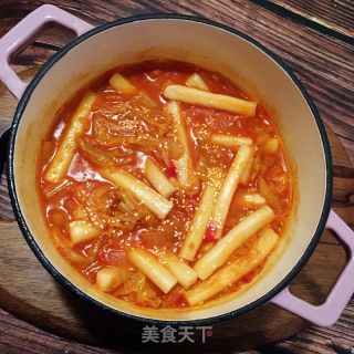 韓式辣醬燴年糕的做法步驟：10