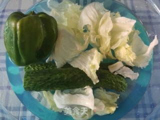 涼拌老虎菜的做法步驟：1