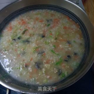 奶白菜海鮮粥的做法步驟：15