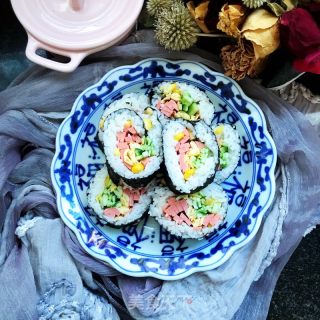 玉米火腿紫菜包飯的做法步驟：11