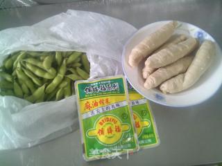 榨菜絲毛豆炒面筋的做法步驟：1