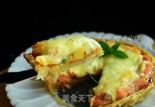 三文魚土豆絲披薩的做法步驟：13