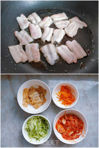 韓式五花肉拌飯的做法步驟：3