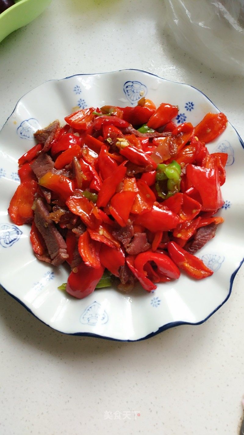 徽州火腿炒紅椒的做法