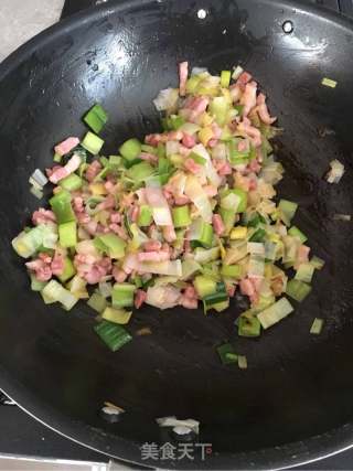 大蔥咸肉蛋奶派的做法步驟：3