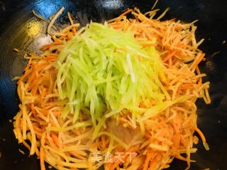 火麻仁素炒三絲的做法步驟：6
