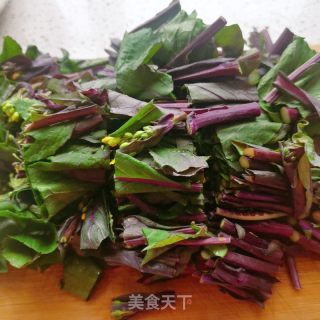 素炒紅菜苔的做法步驟：2